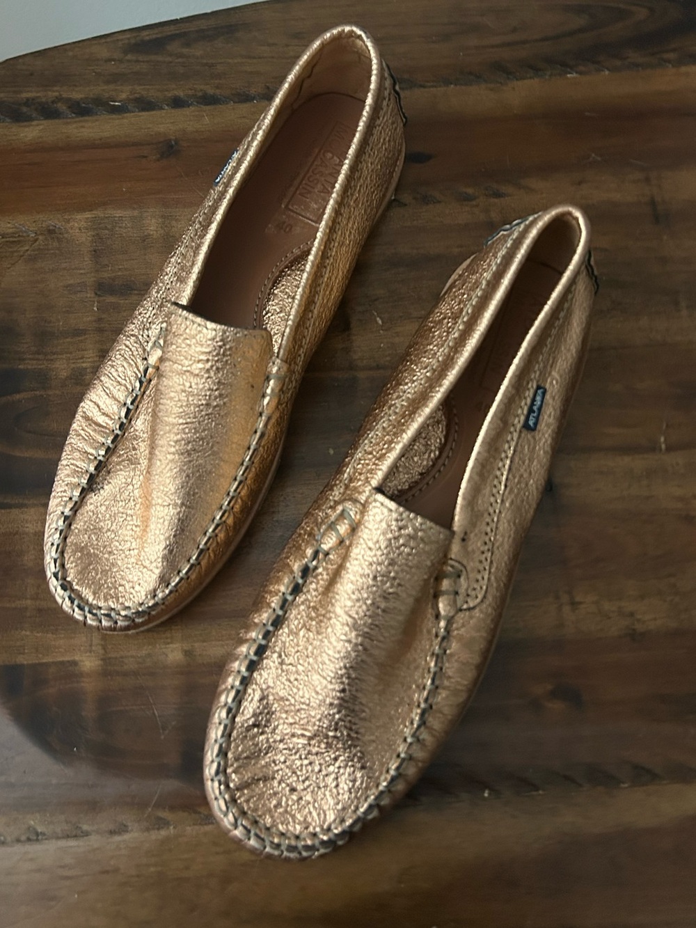 Atlanta Moccasin Textured Leather Loafers